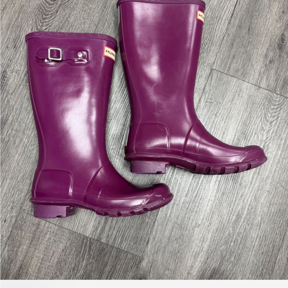 Hunter Violet Tall Boots - Picture 2 of 8